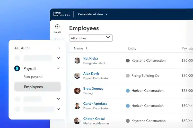 Time tracking screen in QuickBooks